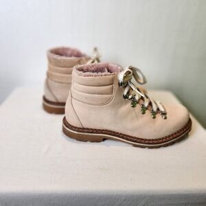 Montelliana 1965 Pink Leather Shearling Lined Hiking Boots Italy size 38 US 7.5